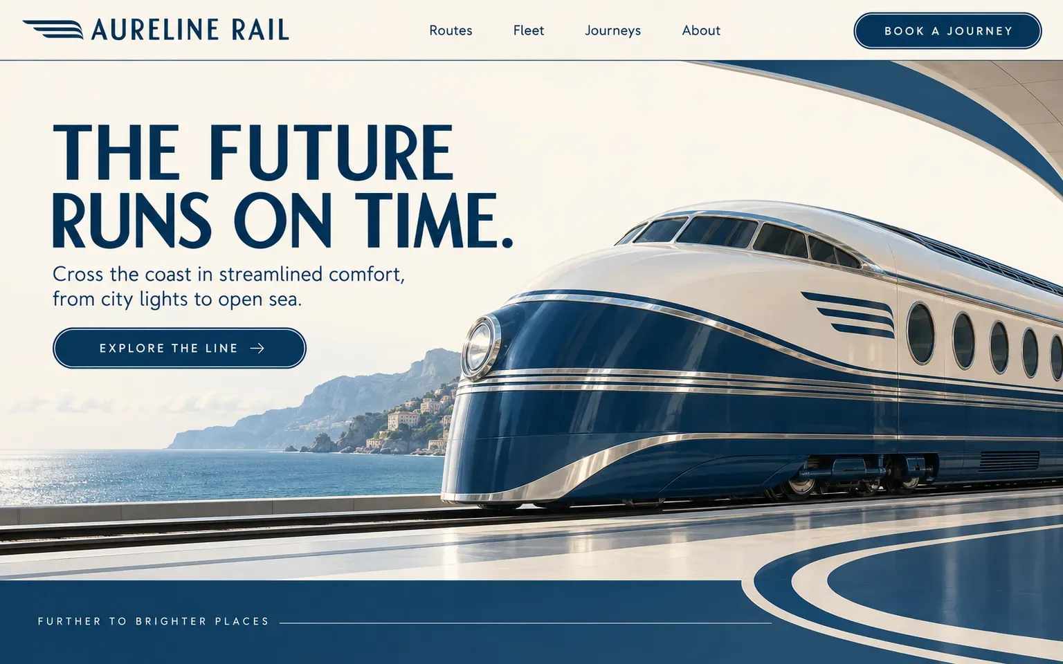 Example website designed in the Streamline Moderne style