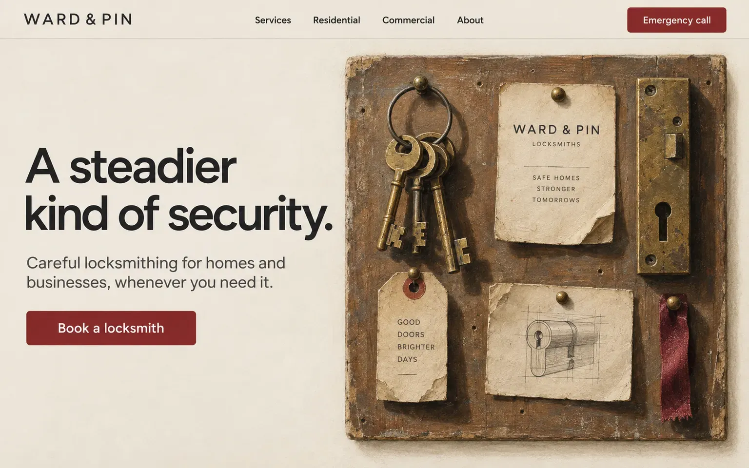 Example website whose artwork is trompe l'oeil painting