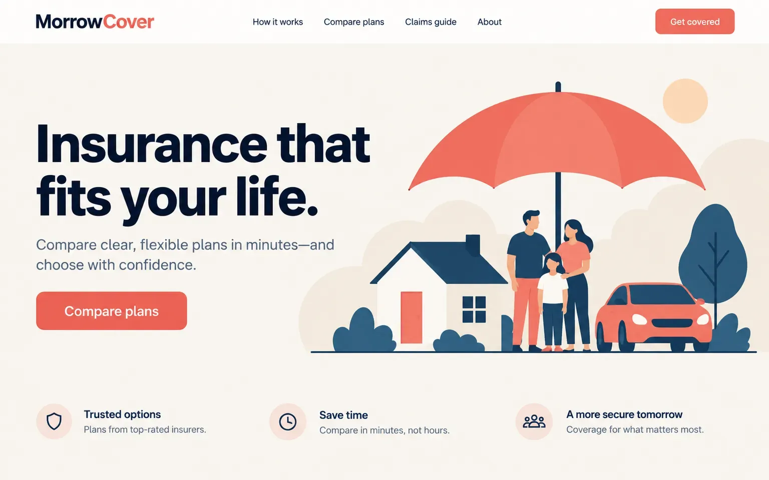Example website whose artwork is clean flat vector illustration